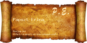 Papszt Erina névjegykártya